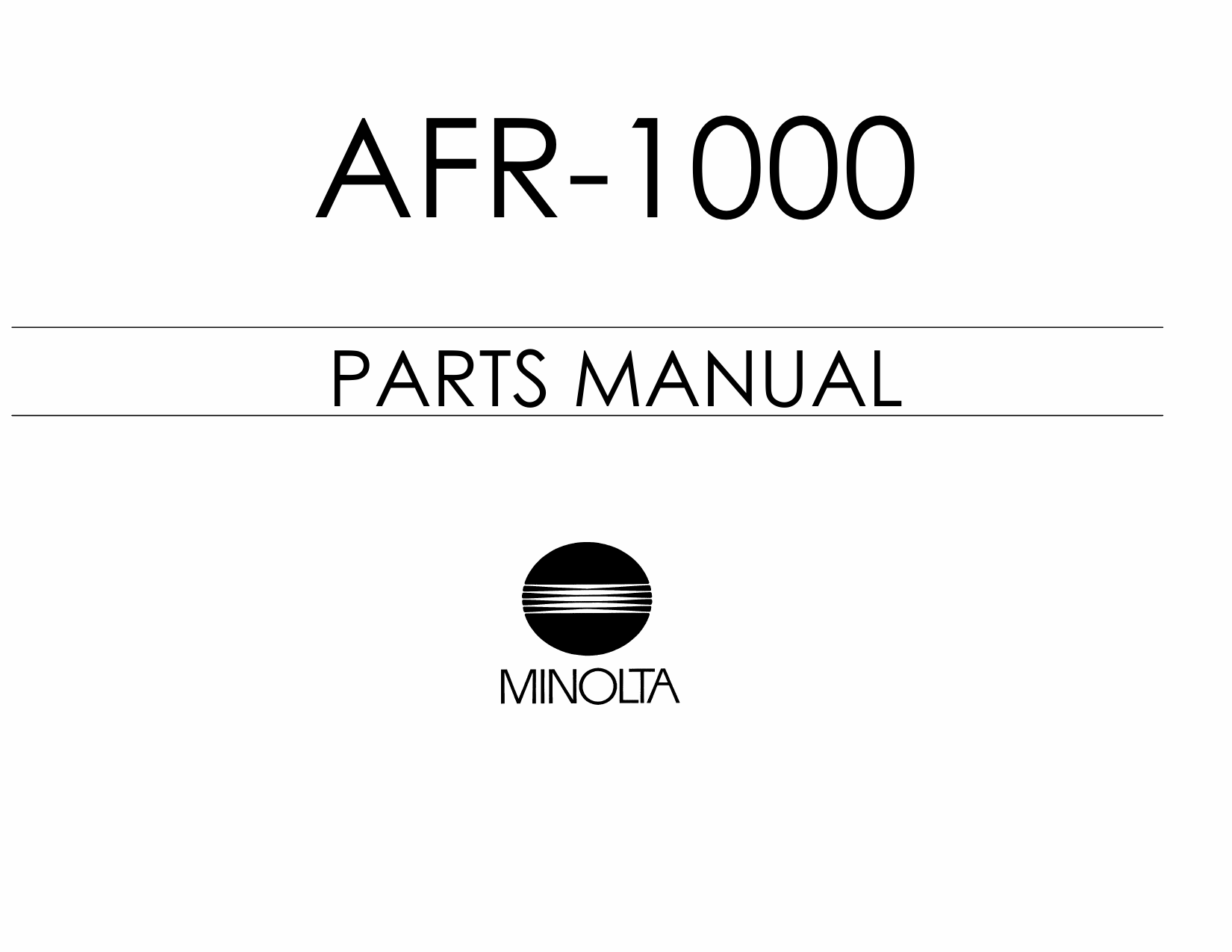 Konica-Minolta Options AFR-1000 Parts Manual-1